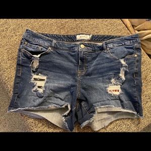 Torrid distressed jean shorts!